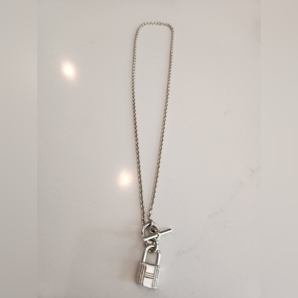 Hermès KELLY CADENAS 925 Sterling Silver Padlock Pendant Necklace - Picture 8 of 10